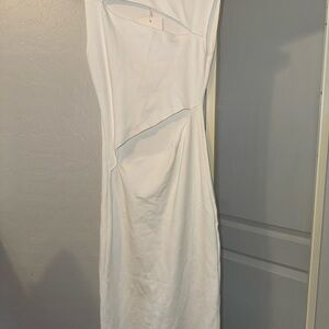 ZARA Stretchy Cut Out White Dress